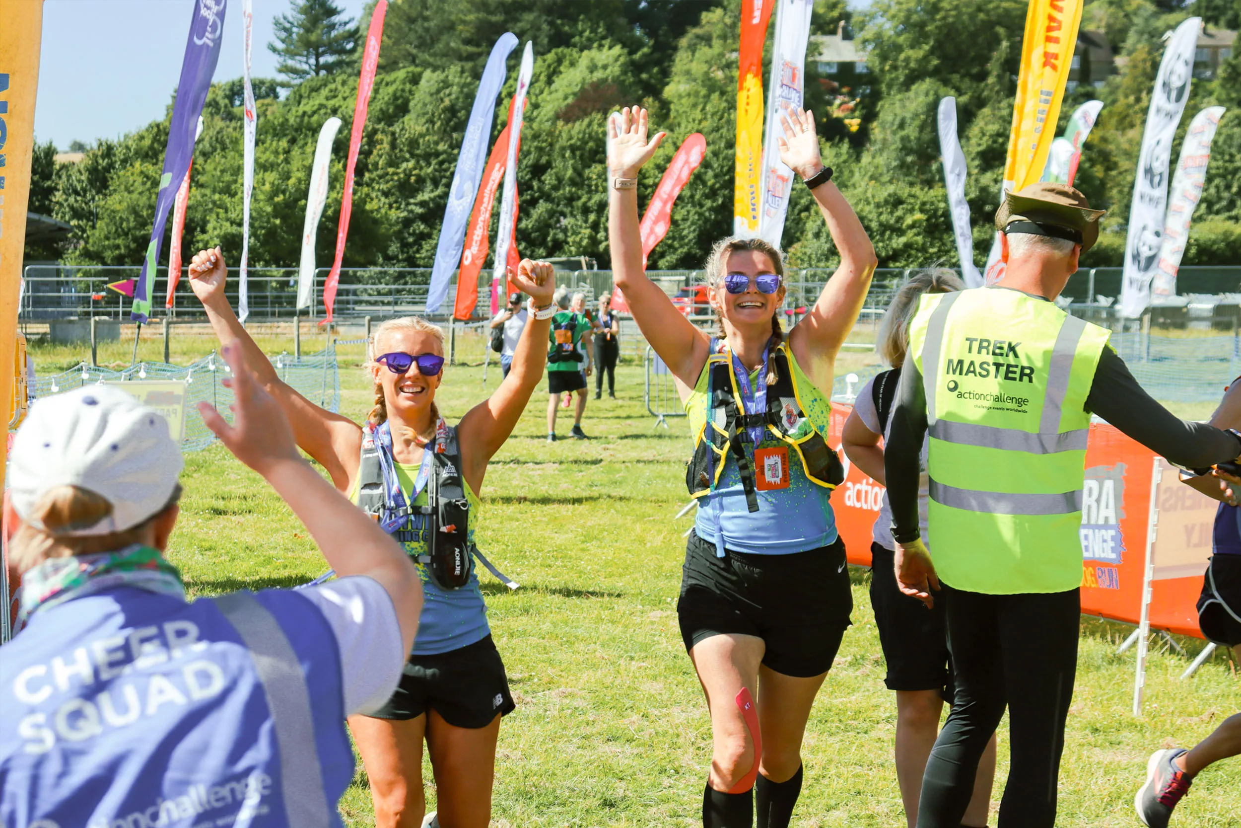 Two women celebrating at the Chiltern 50 Ultra Challenge